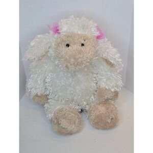 Ganz Heritage Collection Lamb Plush White Shaggy Sheep Pink Bows Stuffed Animal